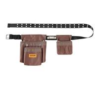VEVOR Cintura porta attrezzi, regolabile da 73 cm a 137 cm, in poliestere resistente, borsa per attrezzi staccabile per elettricista, falegname, tuttofare, falegname, edilizia, carpentiere, marrone