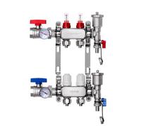 VEVOR Collettore di Riscaldamento Radiante a 2 Rami, Collettore per Tubi PEX da 12,7 mm in Acciaio Inossidabile PEX, con Adattatori da 12,7 mm, per Pavimento Radiante Idronico, Kit Collettore PEX