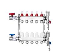 VEVOR Collettore di Riscaldamento Radiante a 5 Rami, Collettore per Tubi PEX da 12,7 mm in Acciaio Inossidabile PEX, con Adattatori da 12,7 mm, per Pavimento Radiante Idronico, Kit Collettore PEX