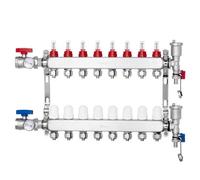 VEVOR Collettore di Riscaldamento Radiante a 8 Rami, Collettore per Tubi PEX da 12,7 mm in Acciaio Inossidabile PEX, con Adattatori da 12,7 mm, per Pavimento Radiante Idronico, Kit Collettore PEX