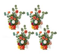 VEVOR Composizioni Floreali Artificiali da 4 Pezzi, 450 x 250 x 250 mm, per Corridoi di Matrimoni, Centrotavola Floreali Arancioni per Cerimonie, Ricevimenti, Feste, Decorazioni per Esterni