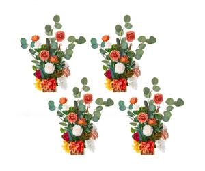VEVOR Composizioni Floreali Artificiali da 4 Pezzi, 450 x 250 x 250 mm, per Corridoi di Matrimoni, Centrotavola Floreali Arancioni per Cerimonie, Ricevimenti, Feste, Decorazioni per Esterni