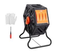 VEVOR Compostiera da Giardino Rotante 70 L Doppia Camera, Compostiera Girevole a 360° in PP Senza BPA Portata max. 20 kg per Compostaggio Rifiuti Organici di Cucina per Giardinaggio Cortile Esterno