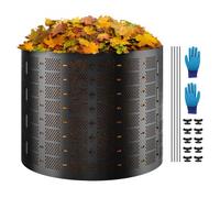 VEVOR Compostiere da Giardino 1000L ca. Contenitore per Compost da Esterni in HDPE Espandibile Diametro 106,68 cm Grande Capacità per la Raccolta delle Foglie Compostaggio Creazione di Terreno Fertile