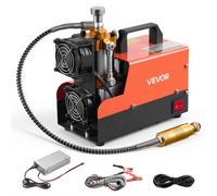 VEVOR Compressore ad Alta Pressione per PCP 4500 PSI 250W CC12V/CA230V, Compressore per Fucili PCP con Convertitore Esterno, Arresto Manuale, Portatile per Paintball, Armi ad Aria Compressa e Bombole