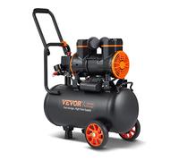 VEVOR Compressore d'Aria 24L Portatile Senza Olio Motore 1450W Velocità 2800 giri/min per Aerografo Inchiodatura, Compressore d'Aria a Secco Portatile Rumore 70dB 2 Silenziatori Temperatura -50℃ - 40℃