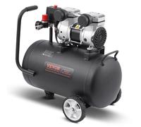 VEVOR Compressore d'Aria, Serbatoio in Acciaio 30 L Compressore d'Aria Senza Olio, Compressore Portatile Ultra Silenzioso da 80 dB per Riparazioni Auto, Gonfiaggio Pneumatici, Verniciatura a Spruzzo