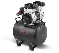 VEVOR Compressore d'Aria, Serbatoio in Acciaio 40 L Compressore d'Aria Senza Olio, Compressore Portatile Ultra Silenzioso da 78 dB per Riparazioni Auto, Gonfiaggio Pneumatici, Verniciatura a Spruzzo