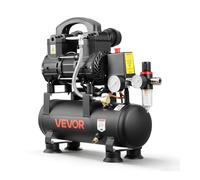 VEVOR Compressore d'Aria 6 L Senza Olio, 0,75 kW, Portata 71 L/min, Pressione Massima 8 Bar, Compatto e Portatile, Serbatoio Singolo, per Gonfiaggio Pneumatici, Verniciatura, Officina e Fai da Te