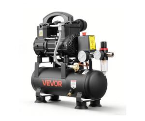 VEVOR Compressore d'Aria 6 L Senza Olio, 0,75 kW, Portata 71 L/min, Pressione Massima 8 Bar, Compatto e Portatile, Serbatoio Singolo, per Gonfiaggio Pneumatici, Verniciatura, Officina e Fai da Te