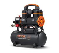 VEVOR Compressore d'Aria a Secco Portatile 8L, Senza Olio, Motore 900W, Velocità 2800 giri/min, per Aerografo Inchiodatura, Rumore 70dB 2 Silenziatori, Temperatura -50℃ - 40℃