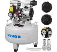 VEVOR Compressore d'Aria Senza Olio Ultra Silenzioso da 6,6 Galloni, Compressore Silenziato, Compressore d'Aria 850 W, Rumorosità meno 48 dB, Compressore d'aria Portatile Senza Olio Verticale