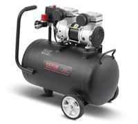 VEVOR Compressore d'Aria, Serbatoio in Acciaio 30 L Compressore d'Aria Senza Olio, Compressore Portatile Ultra Silenzioso da 80 dB per Riparazioni Auto, Gonfiaggio Pneumatici, Verniciatura a Spruzzo