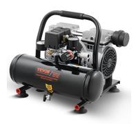 VEVOR Compressore d'Aria, Serbatoio in Acciaio 4 L Compressore d'Aria Senza Olio, Compressore Portatile Ultra Silenzioso da 68 dB per Riparazioni Auto, Gonfiaggio Pneumatici, Verniciatura a Spruzzo