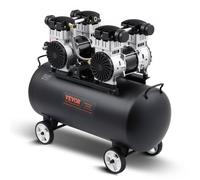 VEVOR Compressore d'Aria, Serbatoio in Acciaio 75 L Compressore d'Aria Senza Olio, Compressore Portatile Ultra Silenzioso da 78 dB per Riparazioni Auto, Gonfiaggio Pneumatici, Verniciatura a Spruzzo