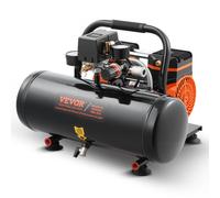 VEVOR Compressore d'Aria, Serbatoio in Acciaio da 7,57 L, Compressore d'Aria Senza Olio 1 HP 2,5 CFM 8 Bar Pressione Massima 120 PSI, Compressore Portatile Silenzioso 81 DB, per Riparazioni Auto