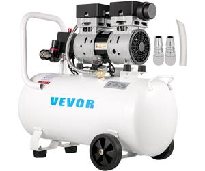 VEVOR Compressore Silenzioso 750W 50L Compressore d'Aria Senza Olio 220V 50Hz