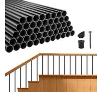 VEVOR Confezione da 125 balaustre per ponte, mandrini per ringhiere in alluminio da 91,4 cm, diametro 1,9 cm, rotonde cave, balaustre per scale, con connettori, viti, per recinzioni per ringhiere per