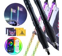 VEVOR Confezione da 2 Frusta luminoso a LED da 36 pollici APP e telecomando RF, Spirale RGB a 360° impermeabile con 2 bandiere, Illuminazione per UTV, ATV, Motociclette, RZR, Camion, Fuoristrada