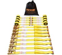 VEVOR Set Cinghie Tensione Cricchetto 8 Ganci di Fissaggio Carico max. 1995,8kg