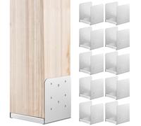 VEVOR Confezione di Supporti 10 Pezzi per Pali in Legno 149 x 143 x 160 mm, Set di Base per Pali Interni in Acciaio a Carbonio per Ancoraggio Pali in Legno Ringhiere, Corrimano di Terrazze, Portici