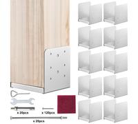VEVOR Post PCS 6 x 6 inch Confezione di Supporti 10 Pezzi 149 x 143 x 160 mm, Set di Base Interni in Acciaio a Carbonio per Ancoraggio Pali in Legno Ringhiere, Corrimano di Terrazze, Portici, Sliver