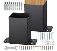 VEVOR Kit Base per Palo Legno 102 x 102 mm 2 Pezzi per Ancoraggio Palo Standard