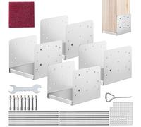 VEVOR Confezione di Supporti 4 Pezzi per Pali in Legno 8x8 Pollici 203x203mm, Set di Base per Pali Interni in Acciaio a Carbonio per Ancoraggio Pali in Legno Ringhiere, Corrimano di Terrazze, Portici