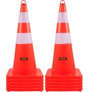 VEVOR Coni di Sicurezza, 10 Coni Traffico 28", Coni Costruzione in PVC Arancione, Coni Traffico con Collari Riflettenti per il Controllo del Traffico, Parcheggio Stradale