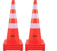VEVOR Coni di Sicurezza, 6 x 36" Coni Traffico, Coni Traffico con Collari Riflettenti con Base Pesata Utilizzati per il Controllo del Traffico, Parcheggio Stradale e Miglioramento della Scuola