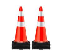VEVOR Coni di Sicurezza 8 x 30" per Controllo Automobili, Coni da Traffico in PVC Arancione, Coni stradali per traffico con Collari Riflettenti per Regolazione del Flusso Macchine Parcheggio Stradale