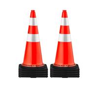 VEVOR Coni di Sicurezza 8 x 30" per Controllo Automobili, Coni da Traffico in PVC Arancione, Coni stradali per traffico con Collari Riflettenti per Regolazione del Flusso Macchine Parcheggio Stradale