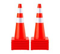 VEVOR Coni di Sicurezza, Altezza 73 cm, Coni Traffico Arancione in PVC da 12 Pezzi con 2 Collari Riflettenti e Base Pesata, Utilizzati per il Controllo del Traffico, il Parcheggio Stradale