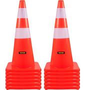 VEVOR Coni di Sicurezza, Altezza 73 cm, Coni Traffico Arancione in PVC da 12 Pezzi con 2 Collari Riflettenti e Base Pesata, Utilizzati per il Controllo del Traffico, il Parcheggio Stradale