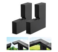 VEVOR Connettore per Ringhiera con Cavo, Confezione da 2, Raccordo Angolare per Ringhiera Rettangolare per Scale Balconi, POM, Forma di L, per Uso Interno, Esterno, Nero opaco