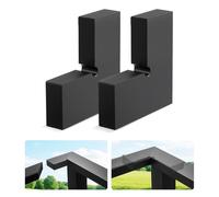 VEVOR Connettore per Ringhiera con Cavo, Confezione da 2, Raccordo Angolare per Ringhiera Rettangolare per Scale Balconi, POM, Forma di L, per Uso Interno, Esterno, Nero opaco