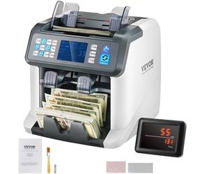 VEVOR Contabanconote con denominazione mista, 2CIS, SN, UV, IR, MG, DD Rilevamento contraffazione, Multivaluta, Contatore contavalori e selezionatore, Contabanconote da tavolo