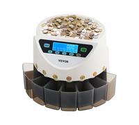 VEVOR Contamonete, Selezionatrice di Monete di 8 Tipi Europei con Schermo a LCD, Contiene Fino a 850 Monete Raccolta in Scatola, Contenitore per Monete Incluso, 5 Tubi e Scatole per Monete