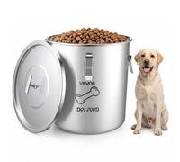 VEVOR Contenitore in Acciaio Inox per Cibo Secco per Cane 20 Litri 8 kg con Coperchio Ermetico, Manico Doppio, Dispenser per Cibo per Gatto, Riso, Farina, Mais, Cereali, Alimenti Secchi, da Cucina