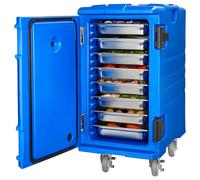 VEVOR Contenitore Riscaldato per Alimenti, Coibentato per Ristorazione 120 L con Doppie Fibbie e Maniglie, Contenitori per Alimenti, Contenitore per Alimenti Portabile Alimenti Mensa Ristorante Blu