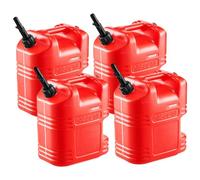 VEVOR Contenitore per Carburante 19 L, Serbatoio per Benzina con Beccuccio e Scala Trasparente, Portata Massima 0,25 L/s, per la Maggior Parte di Auto, Moto, ATV, UTV, Rosso, 4 Confezioni