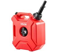 VEVOR Contenitore per Carburante 5 Litri Tanica Benzina in Polietilene con Beccuccio e Staffa Bloccabile, Portata Massima 0,25L/s, per la Maggior Parte di Auto, Moto, ATV, UTV, Rosso