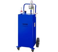 VEVOR Contenitore per carburante da 30 galloni, serbatoio di stoccaggio del gas e 4 ruote, con pompa di trasferimento manuale, contenitore per carburante benzina e diesel per auto, tosaerba, ATV