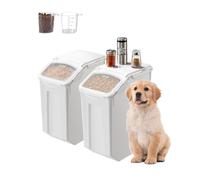 VEVOR Contenitore per Conservare Riso, Capacità 20 L 2 Pezzi, Contenitore per Cibo per Cani, Contenitore con Ruote, 2 Misurini, Coperchio Ermetico per Ingredienti, Cereali, Farina, Cibo per Animali