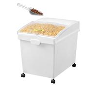 VEVOR Contenitore per Conservazione del Riso Cibo per Animali Domestici 40 Litri 3 Pezzi, Contenitore per Ingredienti da Cucina Cereali Farina Contenitori per Alimenti con Ruote Coperchio Ermetico