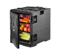 VEVOR Portavivande Coibentato per Alimenti, Scatola 82 Qt per Catering, Portavivande in LLDPE con Doppie Fibbie, Scaldavivande a Caricamento Frontale con Maniglie, Ristorante, Mensa, Nero