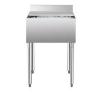 VEVOR Contenitore per Ghiaccio Commerciale 61 Litri Sottobanco, Contenitore per Ghiaccio in Acciaio Inox 610 x 482 x 937 mm con Coperchio Portabottiglie, Piedini, per Bar, Ristorante, Pub