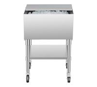 VEVOR Contenitore per Ghiaccio Commerciale da 61,6 L Contenitore per Ghiaccio con Ruote, Carrello per Frigorifero in Acciaio Inox 610 x 484 x 935 mm con Coperchio Scorrevole, per Bar, Ristorante, Pub