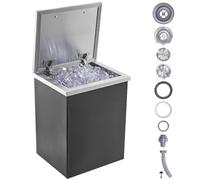 VEVOR Contenitore per Ghiaccio da Incasso 28,52 L 355x305x461 mm, Contenitore per Ghiaccio Coibentato in Acciaio Inox, con Coperchio incernierato, Tubo Flessibile, per Bevande Birre Fredde, Cottura