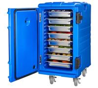 VEVOR Contenitore Riscaldato per Alimenti, Coibentato per Ristorazione 120 L con Doppie Fibbie e Maniglie, Contenitori per Alimenti, Contenitore per Alimenti Portabile Alimenti Mensa Ristorante Blu